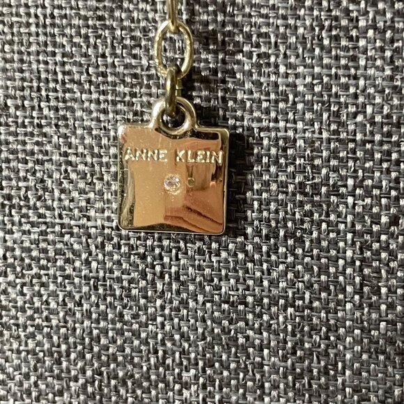 Anne Klein Bezel Multi Strand Layered Shaky Coral Gold-Tone Color Necklace - Picture 4 of 7